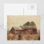 Alte rote Barlandschaft Postkarte (Vorne/Hinten)
