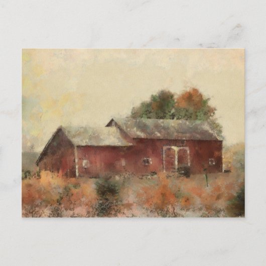 Alte rote Barlandschaft Postkarte (Vorderseite)
