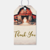 Alte rote Barn Rustikale Hochzeit Geschenkanhänger (Vorderseite)