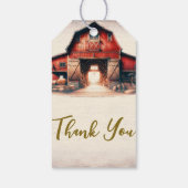 Alte rote Barn Rustikale Hochzeit Geschenkanhänger (Rückseite)