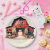 Alte rote Barn Rustikale Hochzeit Pappteller (Party)