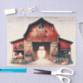 Alte rote Barn Rustikale Hochzeit Seidenpapier (Handwerk)