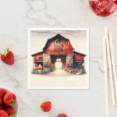 Alte rote Barn Rustikale Hochzeit Serviette (Beispiel)