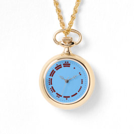Alte Rote Blaue Mayanische Zahlen Minimalistische  Armbanduhr