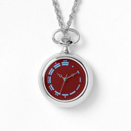 Alte rote blaue Mayanische Ziffern Minimalistische Armbanduhr