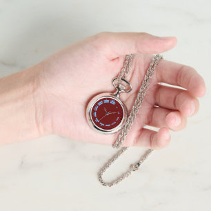 Alte rote blaue Mayanische Ziffern Minimalistische Armbanduhr