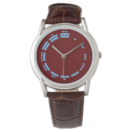 Alte rote blaue Mayaziffern Minimalistische Kunst Armbanduhr