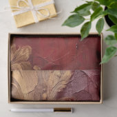 Alte rote bordeauxfarbene Imitate Gold Barockschmu Seidenpapier (Geschenk)