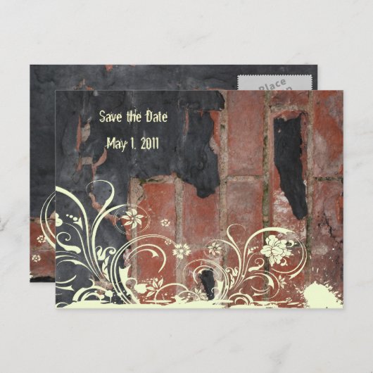 Alte Rote Brille Save the Date Ankündigungspostkarte (Vorne/Hinten)