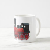 Alte rote Dampflokomotive Kaffeetasse (VorderseiteRechts)