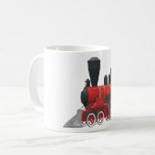 Alte rote Dampflokomotive Kaffeetasse (Vorderseite Links)