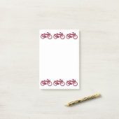 Alte rote Fahrrad-Post-it-Notizen Post-it Klebezettel (Auf Schreibtisch)