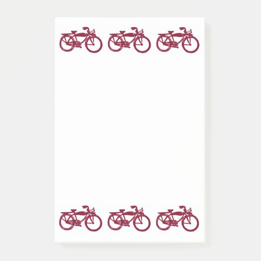 Alte rote Fahrrad-Post-it-Notizen Post-it Klebezettel (Vorderseite)