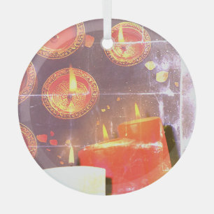 Alte rote Kerzen Ornament Aus Glas