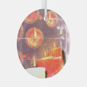Alte rote Kerzen Ornament Aus Glas (Vorderseite Rechts)