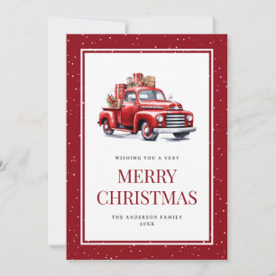 Alte rote LKW-Geschenke Weihnachtsgrüße Karten