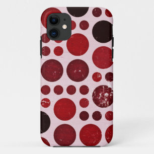 Alte rote Polka-Punkte nahtlose Grafik iPhone 11 Hülle