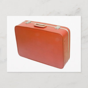 Alte rote Reisetasche Postkarte