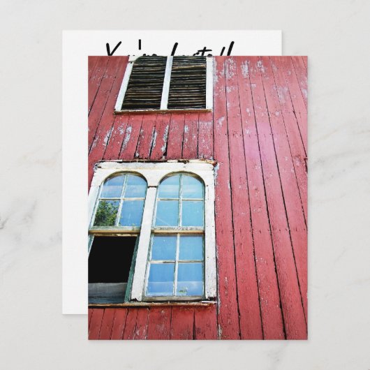 Alte rote Scheune Einladung (Vorne/Hinten)