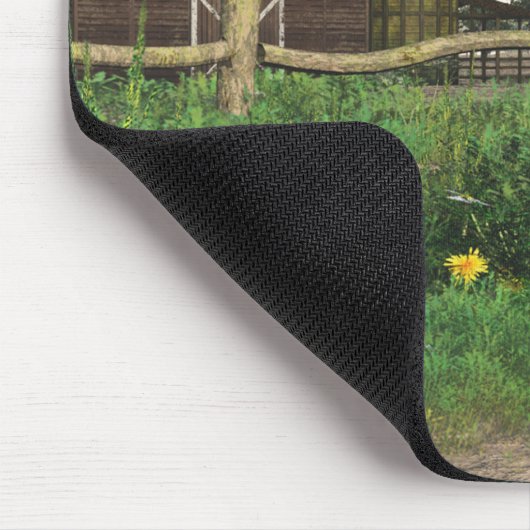 Alte rote Scheune u. rostige LKW-Mausunterlage Mousepad (Ecke)