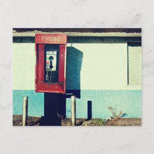 Alte rote Telefonzelle Postkarte