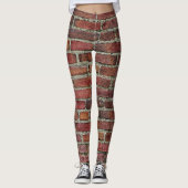 Alte rote Ziegelmauer Leggings (Vorderseite)