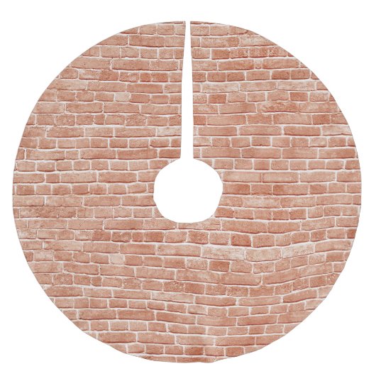 Alte, rote Ziegelmauer. Polyester Weihnachtsbaumdecke (Vorderseite)
