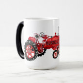 Alte rote Zugmaschine zeichnend Verwandlungstasse (Vorderseite Links)