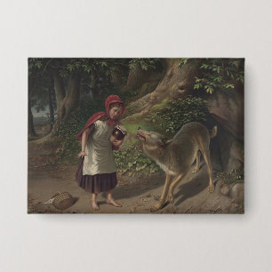 Alte Rotkäppchen-Märchenkunst Button