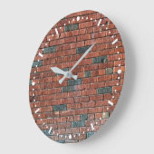 Alte rötliche/bräunliche Backsteinmauer Große Wanduhr (Winkel)