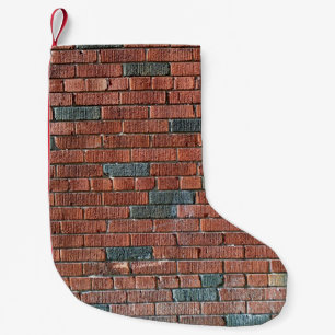 Alte rötliche/bräunliche Backsteinmauer Kleiner Weihnachtsstrumpf