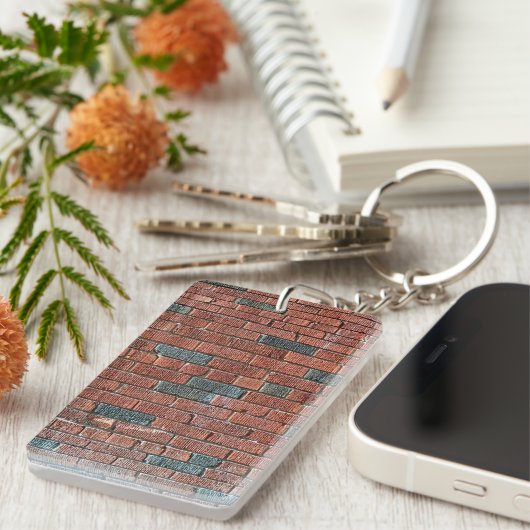 Alte rötliche/bräunliche Backsteinmauer Schlüsselanhänger (Vorderseite rechts)