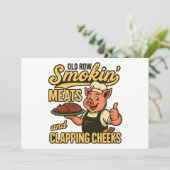 Alte Row Smokin Fleisch und Klatschen Wangen Einladung (Stehend Vorderseite)