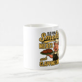 Alte Row Smokin Fleisch und Klatschen Wangen Kaffeetasse (VorderseiteRechts)
