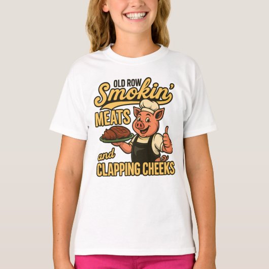 Alte Row Smokin Fleisch und Klatschen Wangen T-Shirt (Vorderseite)