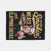 Alte Rows Smokin Fleisch und Klatschen Wangen Funn Fleecedecke (Vorderseite (Horizontal))