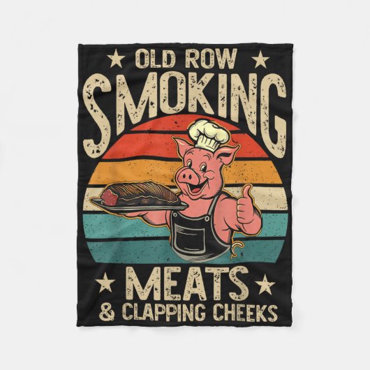 Alte Rows Smokin Fleisch und Klatschen Wangen Funn Fleecedecke (Vorderseite)