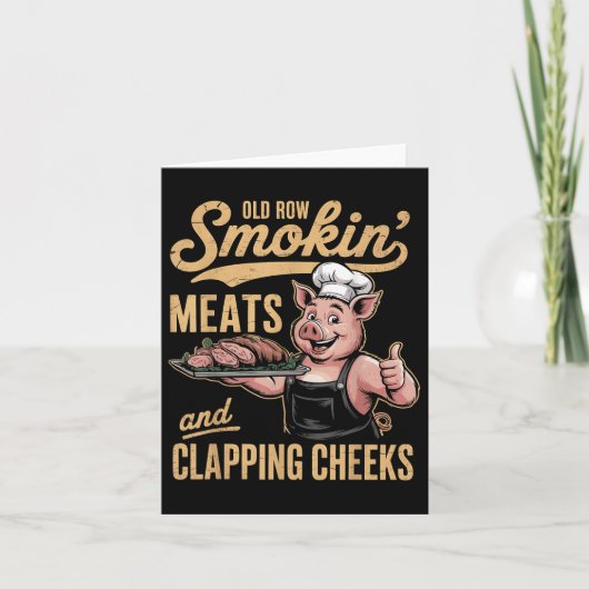 Alte Rows Smokin Fleisch und Klatschen Wangen Funn Karte (Vorderseite)