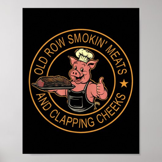 Alte Rows Smokin Fleisch und Klatschen Wangen Funn Poster (Vorne)