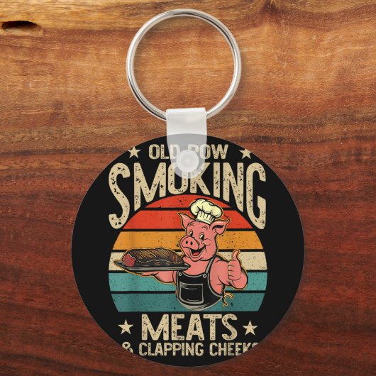 Alte Rows Smokin Fleisch und Klatschen Wangen Funn Schlüsselanhänger (Vorderseite)