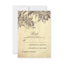 Alte RSVP-Karten für Hochzeiten
