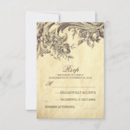 Alte RSVP-Karten für Hochzeiten RSVP Karte