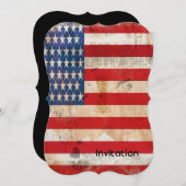 Alte Ruhestars Streifen bedrückte amerikanische Fl Einladung (Vorne/Hinten)