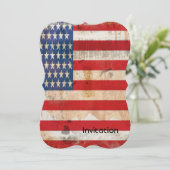 Alte Ruhestars Streifen bedrückte amerikanische Fl Einladung (Stehend Vorderseite)