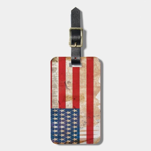 Alte Ruhestars Streifen bedrückte amerikanische Fl Gepäckanhänger (Vorderseite vertikal)