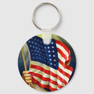 Alte Ruhm-amerikanische Flagge Schlüsselanhänger