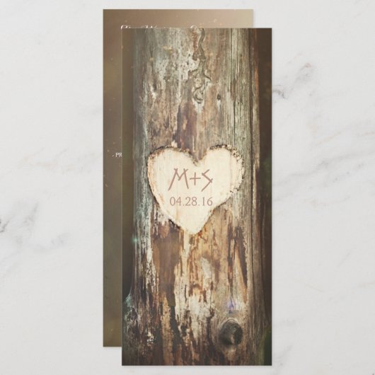 Alte rustikale Bäume Herz Hochzeitsprogramme Programm (Vorne/Hinten)