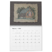 Alte rustikale Gebäude Kalender (Feb 2026)