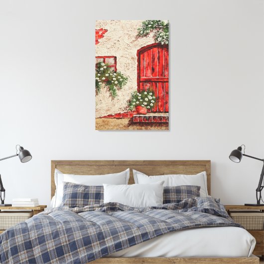 Alte rustikale Hütte Imitate Canvas Print Leinwanddruck (Insitu (Schlafzimmer))
