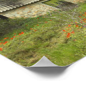 Alte Rustikale Steinbauten Hütte Blume Wiesen Poster (Ecke)